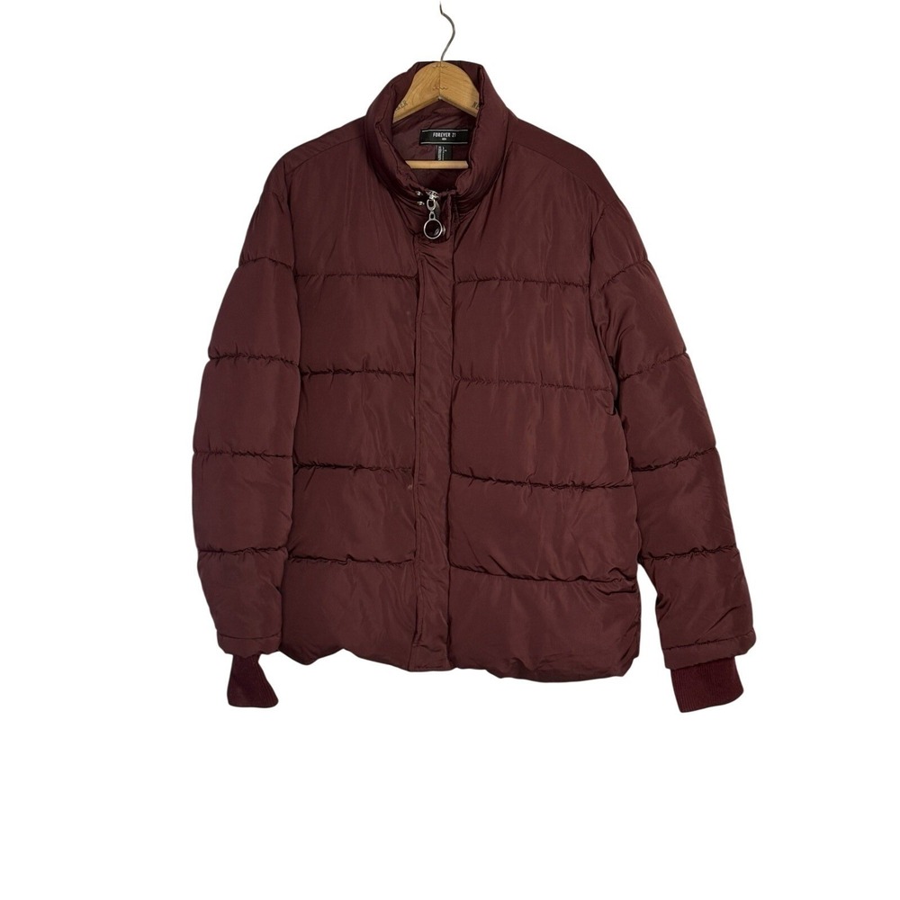 Forever‎ 21 men puffer jacket maroon size Large winter coat